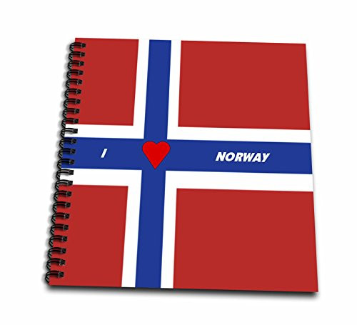 3dRose 3D Rose db_51522_1 I Love Norway-Drawing Book, 8 by 8-Inch (1), 8" x 8"