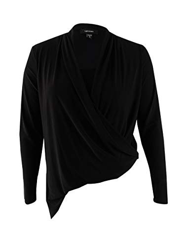 Karen Kane Women s Asymmetric Wrap Top  Black  S