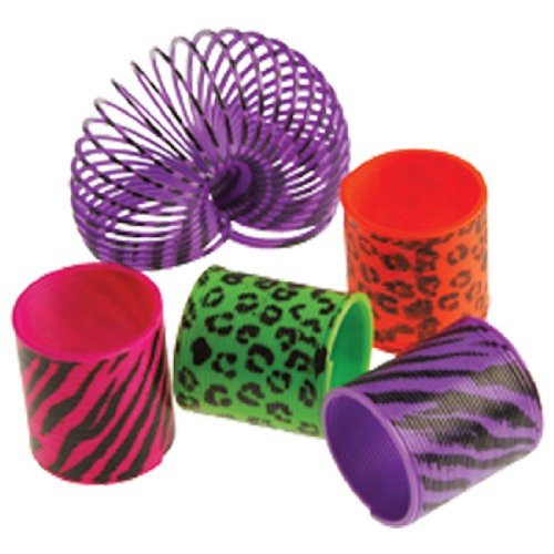 U.S. Toy Dozen Assorted Animal Print Plastic Mini Springs