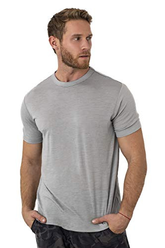 Merino tech 100 Organic Merino Wool Lightweight Men s T Shirt  Steel Grey  Small