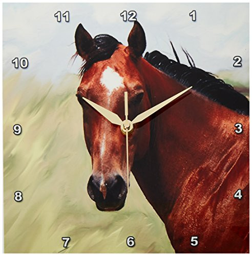 3dRose LLC Paint Horse Portrait Wall Clock  10 by 10 Inch