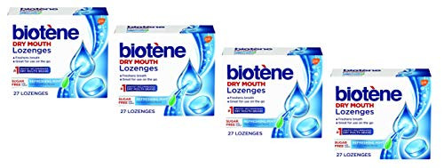 Biotene Dry Mouth Lozenges for Fresh Breath 27 count  Refreshing Mint   Pack of 4