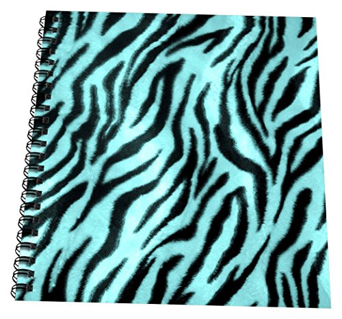 3dRose db_41115_1 Furry Zebra Blue-Drawing Book, 8 by 8"