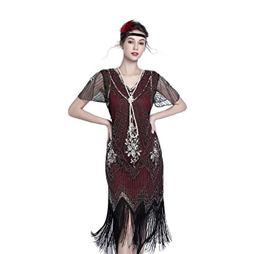 1920s Dresses for Women Gatsby Dresses for Women Sequin Flapper Dress 1920 Great Gatsby Themed Roaring 20s Dresses Red and Gold