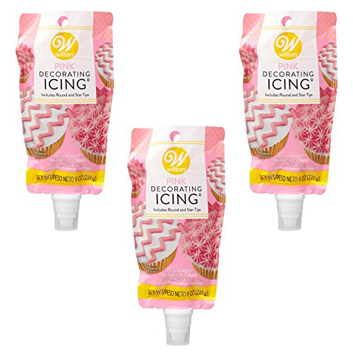 Wilton Pink Icing Pouch with Decorating Tips, Multipack of 3