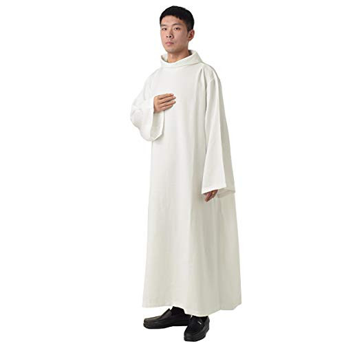 BLESSUME Church Priest Liturgical ALB Robe White