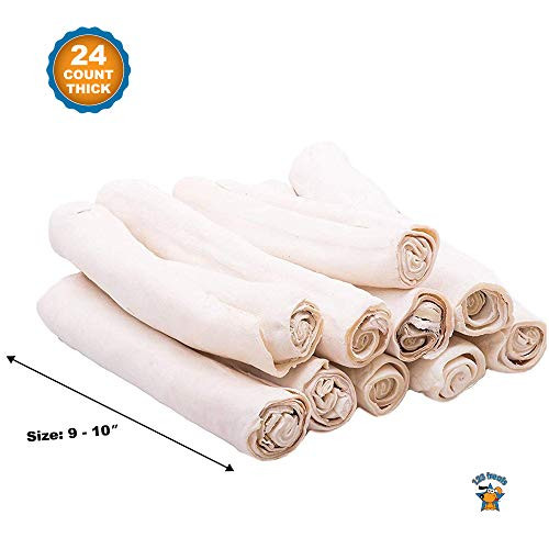 Rawhide Retriever Roll Bulk   100 Natural Rawhide Roll Dog Treats  9 10 Inches  24 Count   Thick