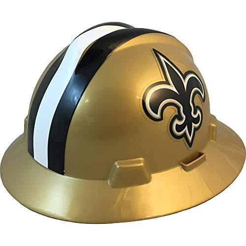 MSA 10194774 NFL V Gard Full Brim Hard Hat  New Orleans Saints