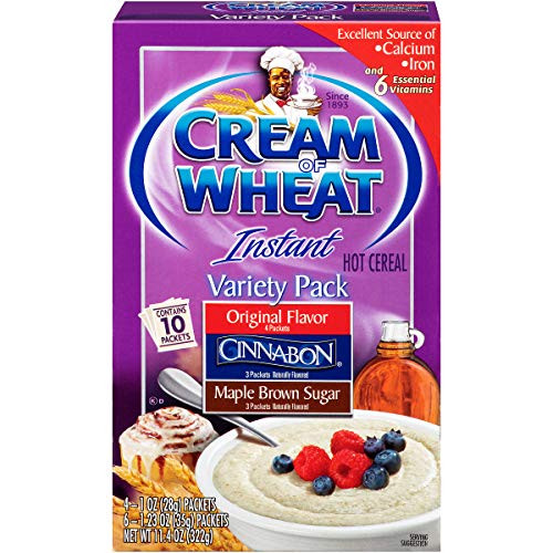 Cream of Wheat Instant Hot Cereal  Three Flavor Variety Pack  10 Packets  Pack of 12