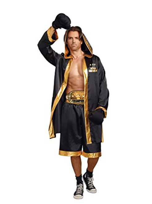Dreamgirl Men s World Champion Costume  Black Gold  X Large Dreamgirl Men s World Champion Costume  Black Gold  X Large
