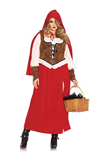 Leg Avenue Women s Plus Size Woodland Red Riding Hood Costume  Red  1X