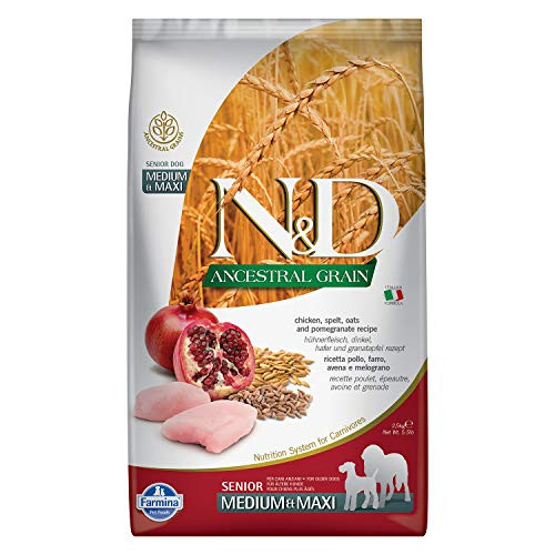 Farmina Natural Delicious Ancestral Grain Chicken Pomegranate Medium Maxi Senior Dog Food 5 5 lb Farmina Natural Delicious Ancestral Grain Chicken Pomegranate Medium Maxi Senior Dog Food 5 5 lb