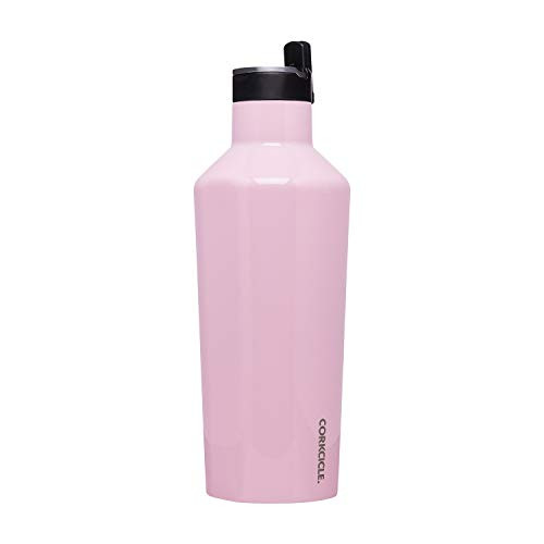 Corkcicle Canteen Sport Collection   Water Bottle   Thermos   Triple Insulated Shatterproof Stainless Steel  40oz  Gloss Rose Quartz