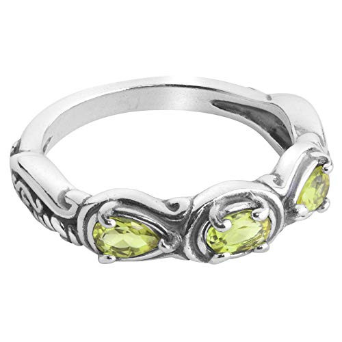 Carolyn Pollack Sterling Silver Purple Amethyst Gemstone 3 Stone Ring Size 9