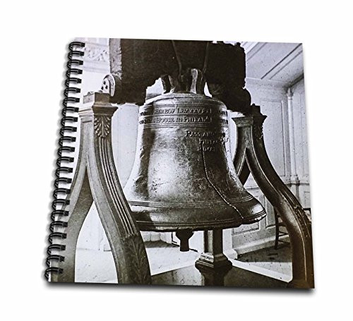 3dRose db_269894_1 Vintage Liberty Bell Philadelphia American Icon Independence Hall Drawing Book, 8x8