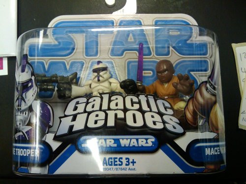 Star Wars 2009 Galactic Heroes 2 Pack Mace Windu and EPII Clone Trooper Purple Trim Star Wars 2009 Galactic Heroes 2 Pack Mace Windu and EPII Clone Trooper Purple Trim