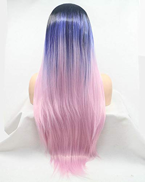 Black Dark Purple Pink Women s Cosplay Party Hairstyle Mermaid Colorful Long Synthetic Hair Natural Straight Handmade Lace Front Wigs for Drag Queen Glueless Natural Hairline Wedding Wigs 24 Black Dark Purple Pink Women s Cosplay Party Hairstyle Mermaid Colorful Long Synthetic Hair Natural Straight Handmade Lace Front Wigs for Drag Queen Glueless Natural Hairline Wedding Wigs 24