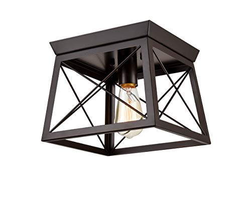 Danxu Lighting Retro Industrial Rectangle Flush Mount Ceiling Light Fixture Oil Rubbed Bronze Danxu Lighting Retro Industrial Rectangle Flush Mount Ceiling Light Fixture Oil Rubbed Bronze