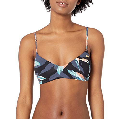 Roxy womens Printed Beach Classics Athletic Bikini Top  Anthracite Tropical Sample  Medium US