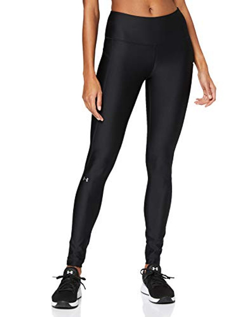 Under Armour Women s HeatGear Armour High Waisted  Leggings   Black  001  Metallic Silver   Medium