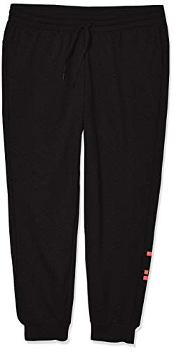 adidas womens Essentials Linear Pants Black Signal Pink Large
