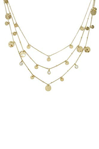Ettika Gold Plated All in Layered Crystal   Disc Necklace Set
