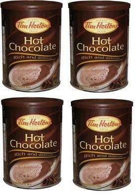 4 Cans of Tim Hortons Hot Chocolate   Rich and Delicious 17 6oz  500g  Each   Imported from Canada