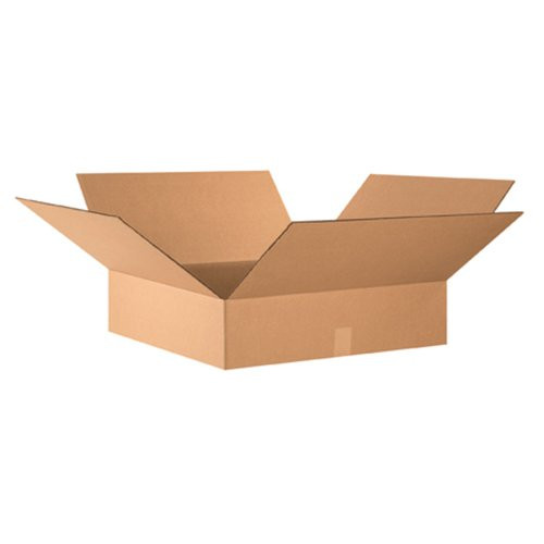 Aviditi 24246 Flat Corrugated Cardboard Box 24  L x 24  W x 6  H  Kraft  for Shipping  Packing and Moving  Pack of 10