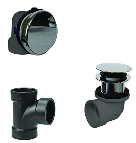 Westbrass Illusionary Overflow  Sch  40 ABS Plumbers Pack with Tip Toe Bath Drain  Polished Chrome  D593AHRK 26