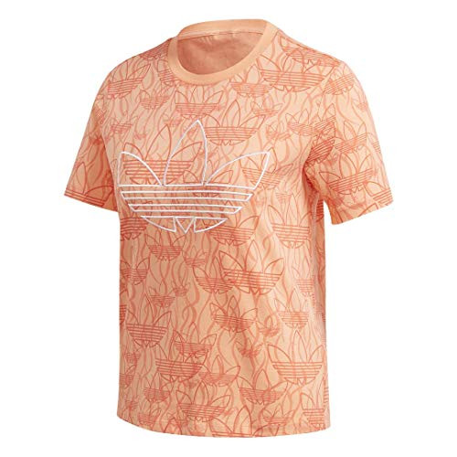 adidas Originals Women s Cropped T Shirt Chalk Coral Multicolor X Small
