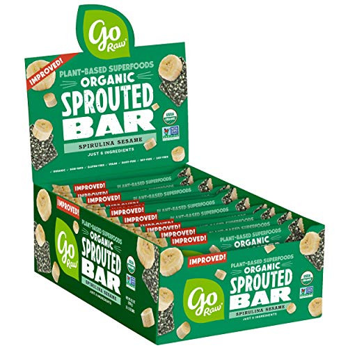 Go Raw Seed Bars  Spirulina Sesame   Gluten Free Snacks   Vegan   Organic   Paleo   Superfood  25 Large Bars
