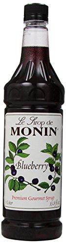 Monin Flavored Syrup  Blueberry  33 8 Ounce Plastic Bottles  Pack of 4
