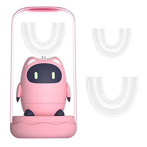 Autobrush Toothbrush for Kids Ultrasonic Electric Toothbrush with 2 Different Size U Shape Brush Head Toddlers Sonic Auto Brush Design for Children s Gift 2 12 Pink Autobrush Toothbrush for Kids Ultrasonic Electric Toothbrush with 2 Different Size U Shape Brush Head Toddlers Sonic Auto Brush Design for Children s Gift 2 12 Pink