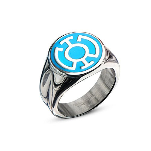 DC Comics Blue Lantern Corps Stainless Steel Blue Enamel Hope Ring