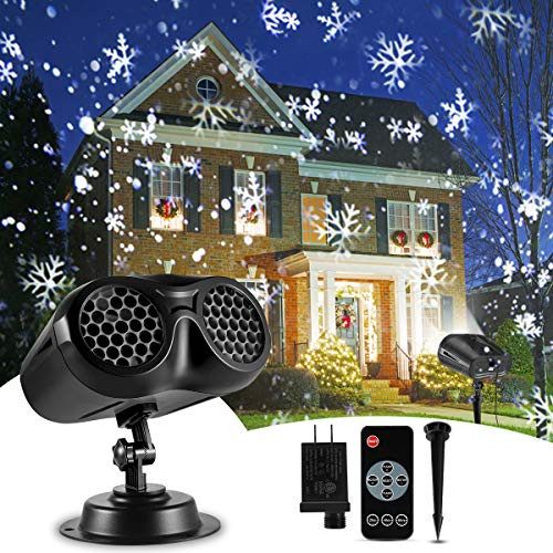 Christmas Projector Lights Outdoor  B right 2 in 1 Rotating Snowfall Projection with Remote Control Waterproof LED Christmas Snowflake Projector  Upgrade Landscape Lamp for Xmas Party Holiday Decor