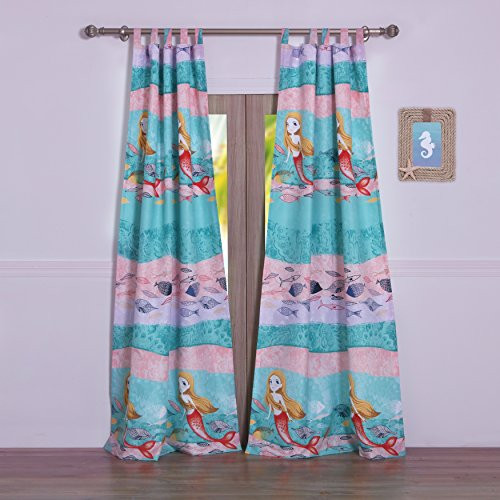 Greenland Home Mermaid Curtain Panel Pair  Multicolor