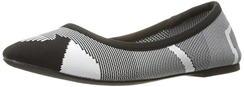 Skechers Women s Cleo Wham Flat  Black White  8 5 M US