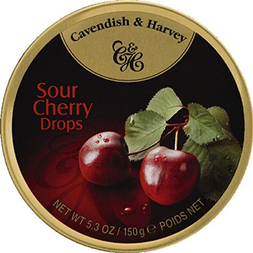 5 3oz Tin Cavendish Harvey Sour Cherry Drops Pack of 12 5 3oz Tin Cavendish Harvey Sour Cherry Drops Pack of 12