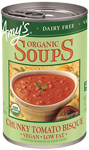 Amy s Organic Soups  Vegan Tomato Bisque  14 1 Ounce  Pack of 12
