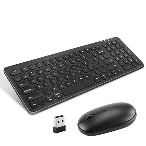 Multi Device Bluetooth Keyboard and Mouse 2 4G Rechargeable Dual Mode  Bluetooth 4 0   Wireless Keyboard and Mouse Combo with USB Receiver for Windows 8 or 10   Mac OS10 10   iOS10 13 4    Android 5 0