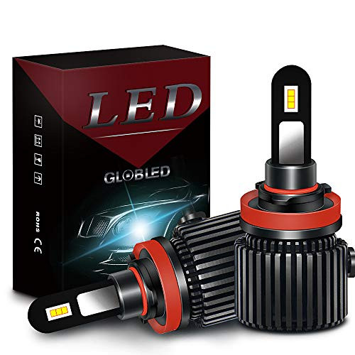 Globled H11 LED Headlight 10000LM H9 H8 LED Light Bulb 70W 6000K White Headlamp High Low Beam All in one Conversion Kit  Super Bright 2Pcs