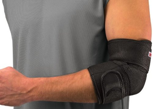 Mueller Adjustable Elbow Support  Black  One Size  Pack of 2 Braces