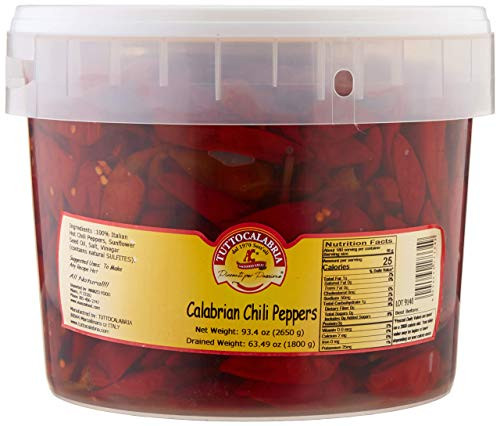 Whole Calabrian Chili Peppers  1 tub x 98 OZ  by TUTTOCALABRIA