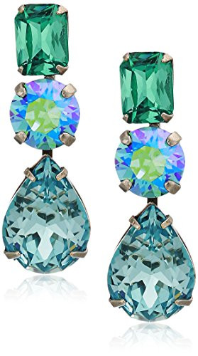 Sorrelli Polished Pear Drop Earrings  Blue Green  1 5