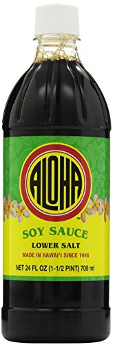 Aloha Shoyu Soy Sauce Lower Salt  24 Ounce  Pack of 12