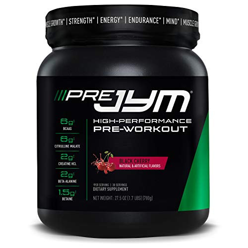 Pre JYM Pre Workout Powder   BCAAs  Creatine HCI  Citrulline Malate  Beta Alanine  Betaine  and More   JYM Supplement Science   Black Cherry Flavor  30 Servings