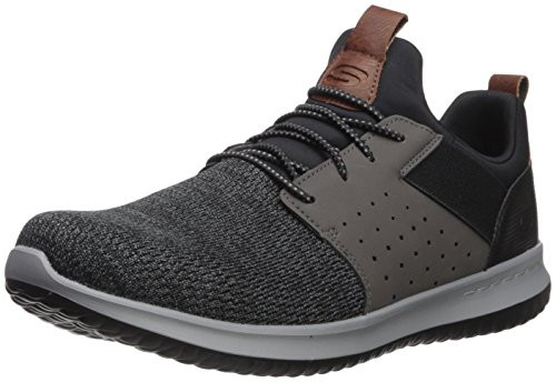 Skechers Classic Fit Delson Camben Black Grey 10 E   Wide