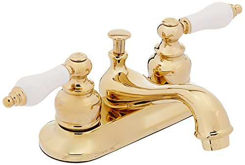 Elements of Design EB602B Elizabeth 4  Centerset Lavatory Faucet with Retail Pop Up  4 1 2  in Spout Reach  Polished Brass