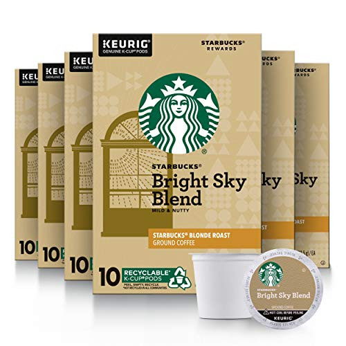 Starbucks Blonde Roast K Cup Coffee Pods  Bright Sky for Keurig Brewers  6 boxes  60 pods total