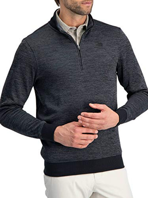 Dry Fit Pullover Sweaters for Men   Quarter Zip Fleece Golf Jacket   Tailored Fit Black